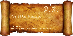 Pantits Kasztor névjegykártya